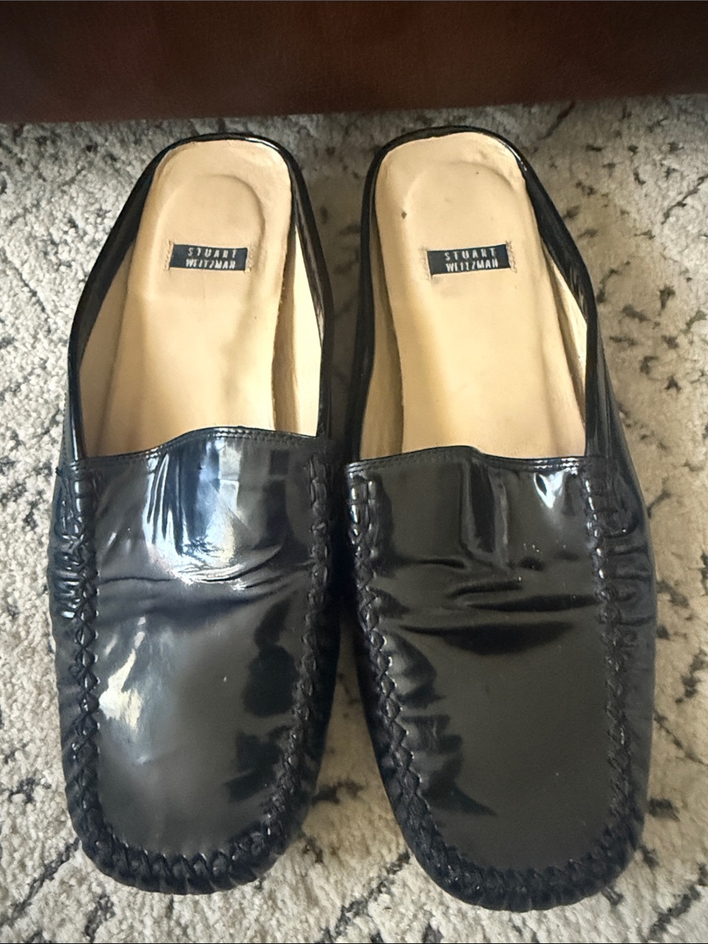 Stuart Weitzman Black Patent Loafers for Men